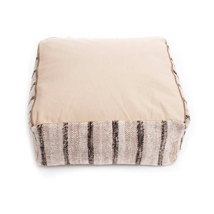 Farah Cotton Pouffe - Bohemian White