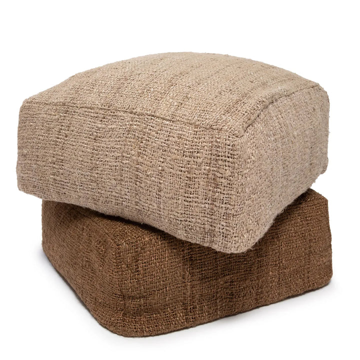 Farah Cotton Pouffe - Beige