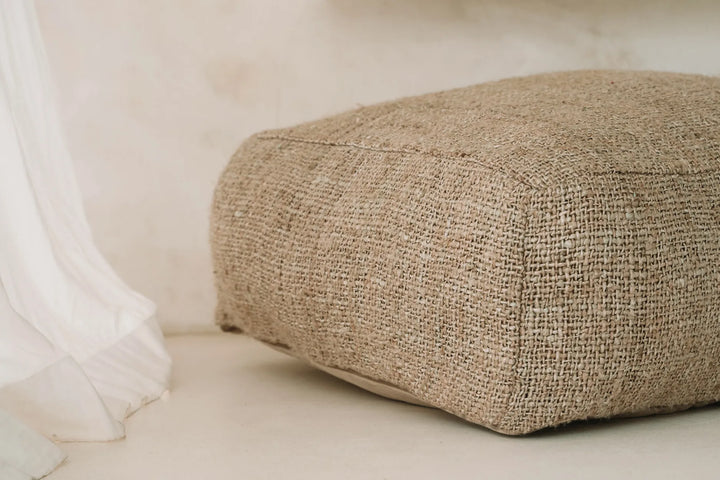 Farah Cotton Pouffe - Beige