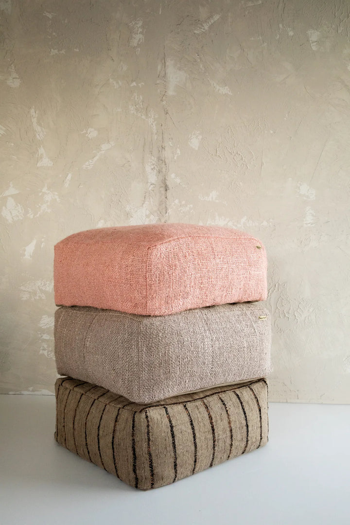Farah Cotton Pouffe - Beige