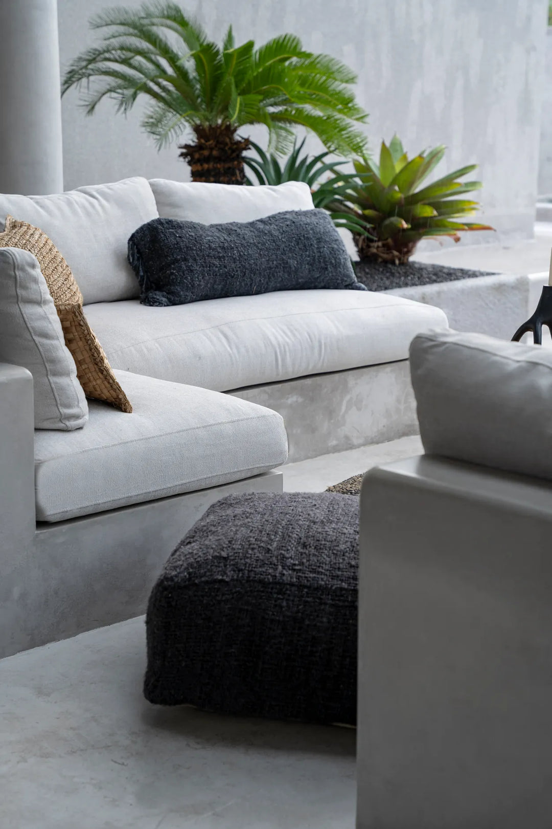 Farah Cotton Pouffe - Bohemian Black