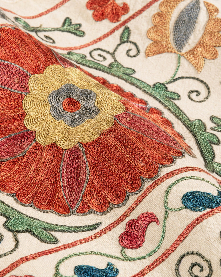 Bukhara Suzani Silk Embroidered Bed Runner