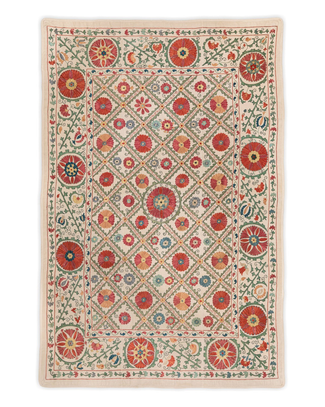 Bukhara Suzani Silk Embroidered Bed Runner