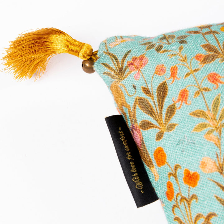 Hindustan Aquamarine Linen Cushion
