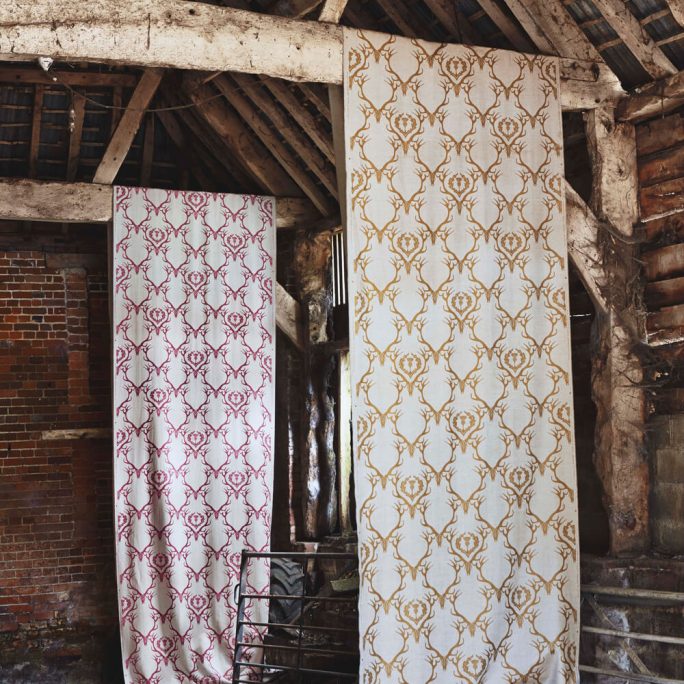 Deer Damask Fabric