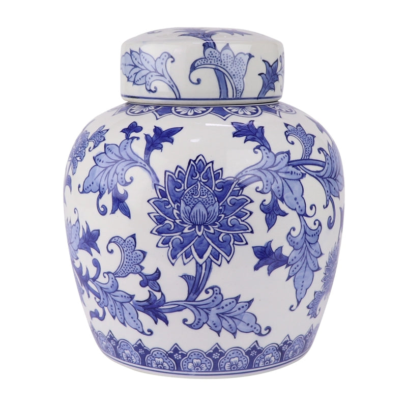 Blue & White Flower Jar