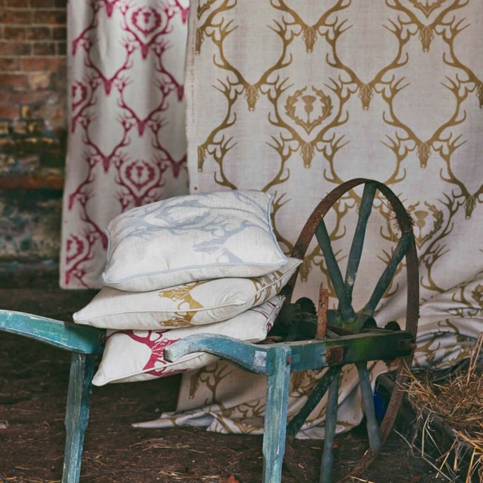 Deer Damask Fabric