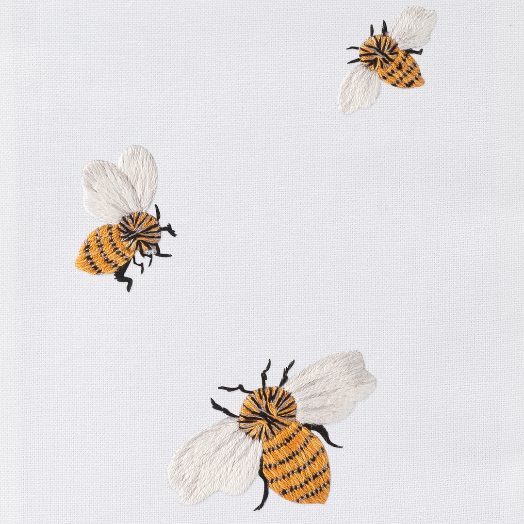 Bees Embroidered Tissue Box Cover