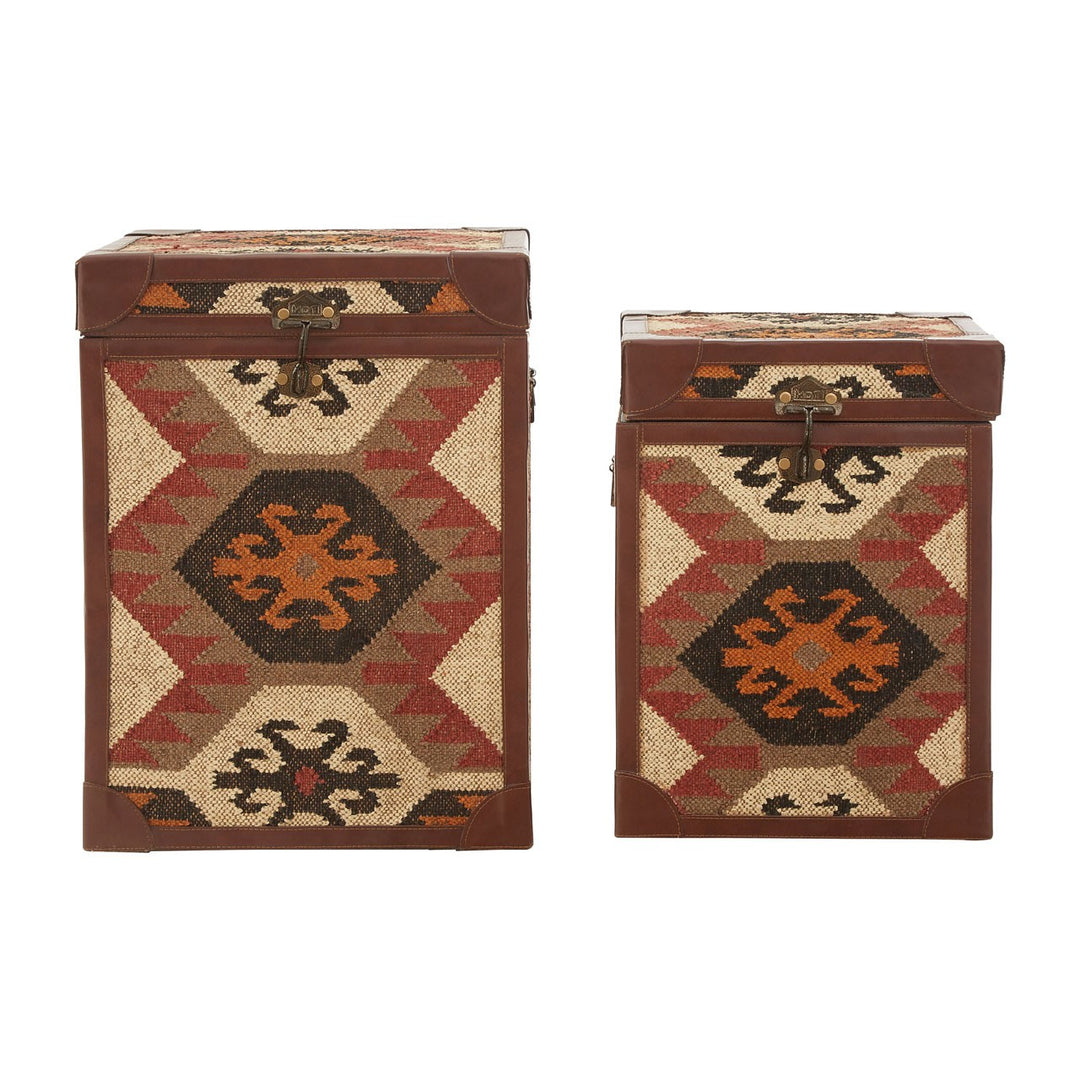 Imka Kilim Side Table Trunks - Pair