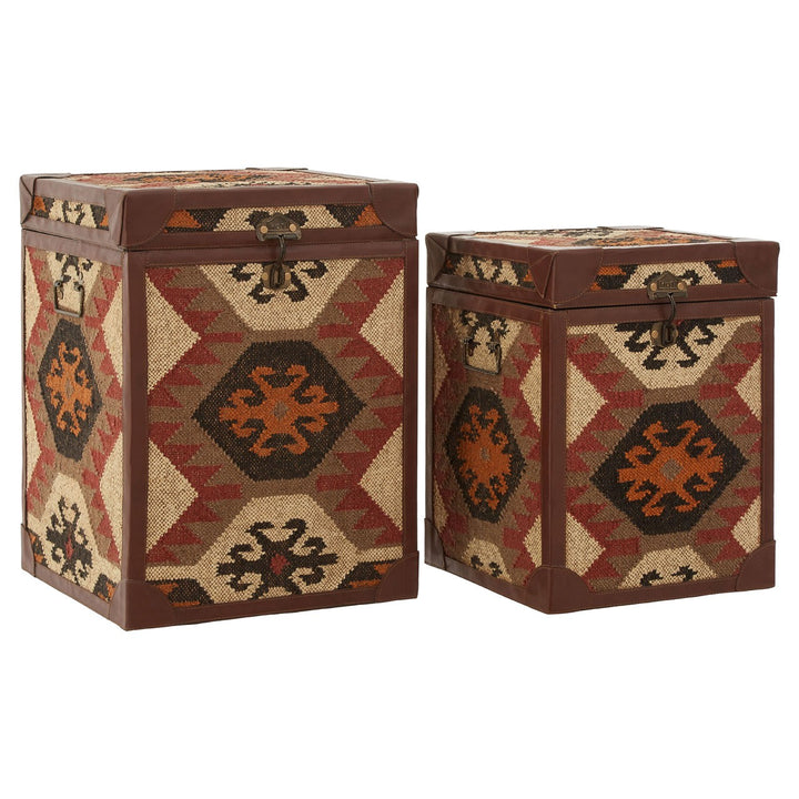 Imka Kilim Side Table Trunks - Pair