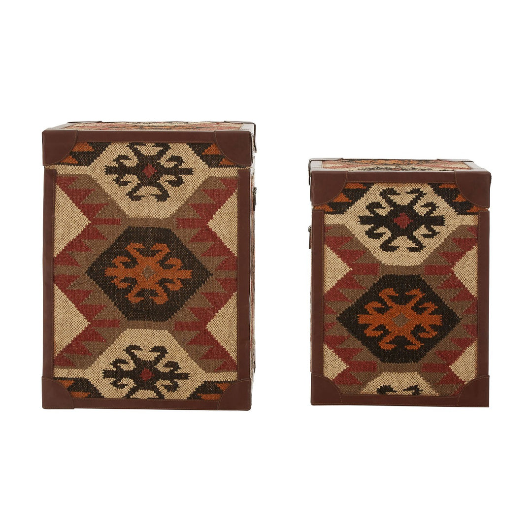 Imka Kilim Side Table Trunks - Pair