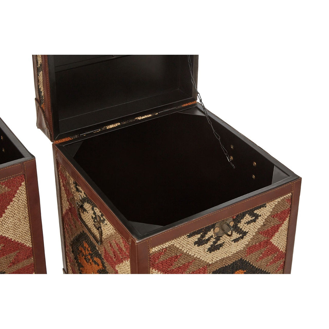 Imka Kilim Side Table Trunks - Pair