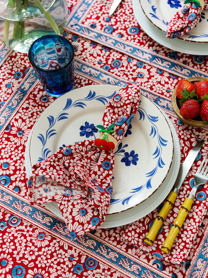 Fruit Basket Raffia Napkin Ring - Set of 6
