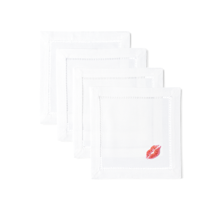 Kiss Cocktail Napkins - Set Of 4