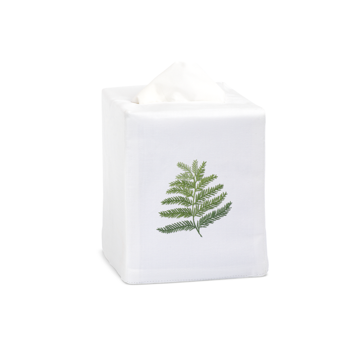 Fern Embroidered Tissue Box Cover