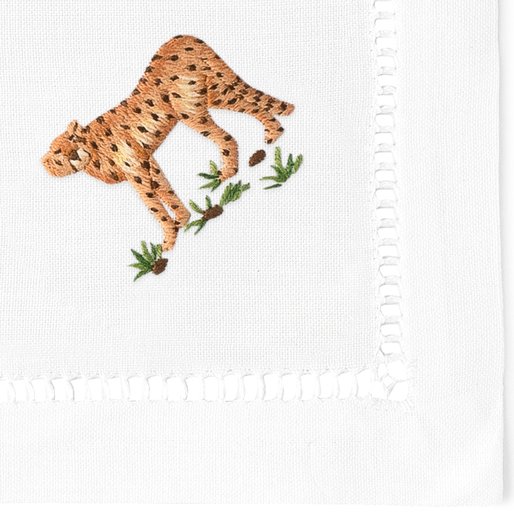 African Animals Embroidered Cocktail Napkins