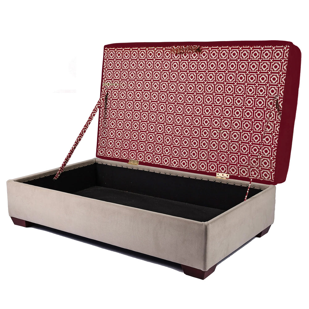 Norfolk Storage Ottoman - Raspberry Alotablot