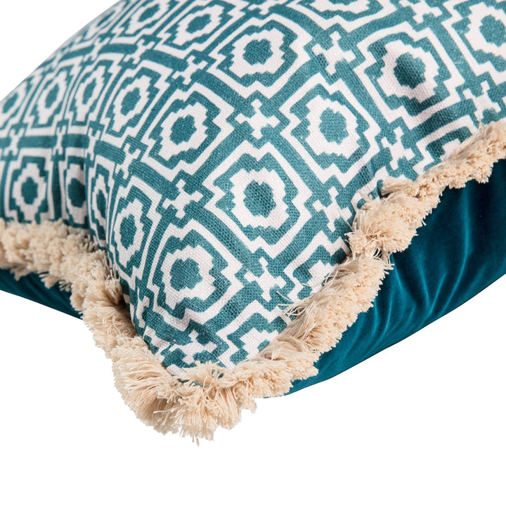 Alotablots Fringed Teal Cushion