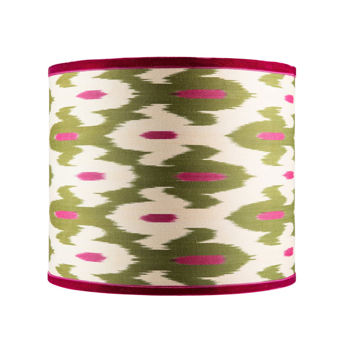 Annie Green & Fuchsia Drum Ikat Lampshade
