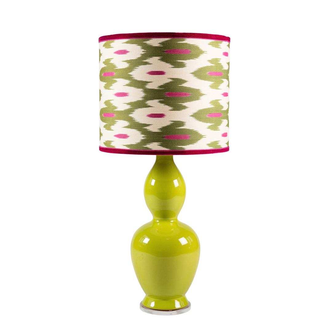 Annie Green & Fuchsia Drum Ikat Lampshade