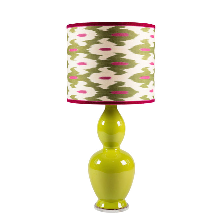 Annie Green & Fuchsia Drum Ikat Lampshade