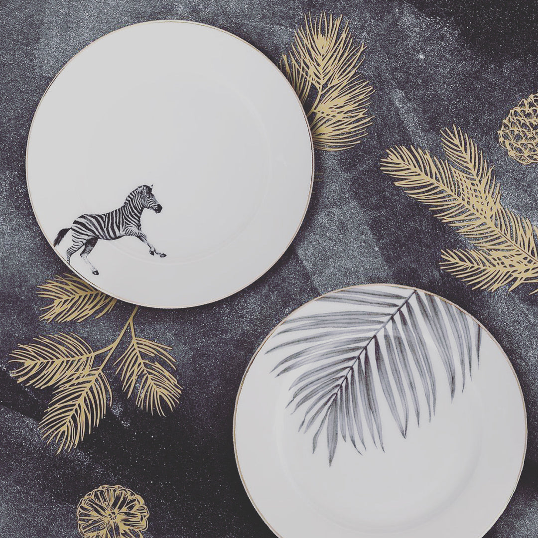 Palm & Zebra Side Plate | Sasha Tugolukova Ceramics