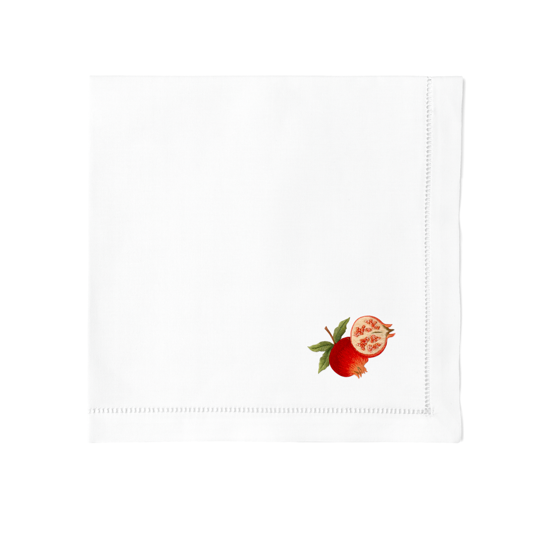 Pomegranate Embroidered Napkins - Set of 4