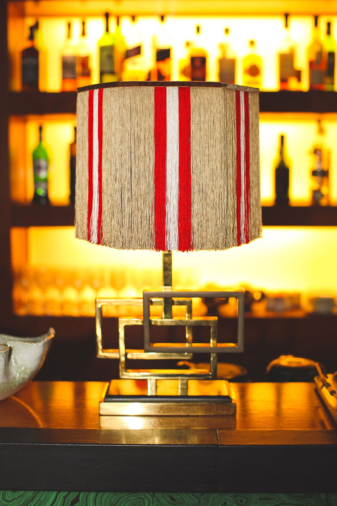 Ava Lampshade - Gold & Red