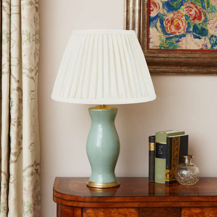 Ivory Pleated Linen Lampshade