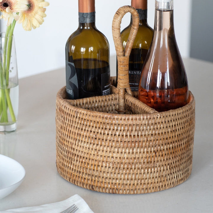 Rattan Cutlery Holder - Honey Brown