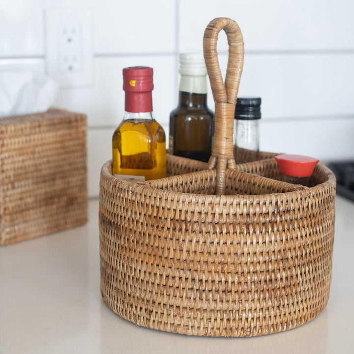 Rattan Cutlery Holder - Honey Brown