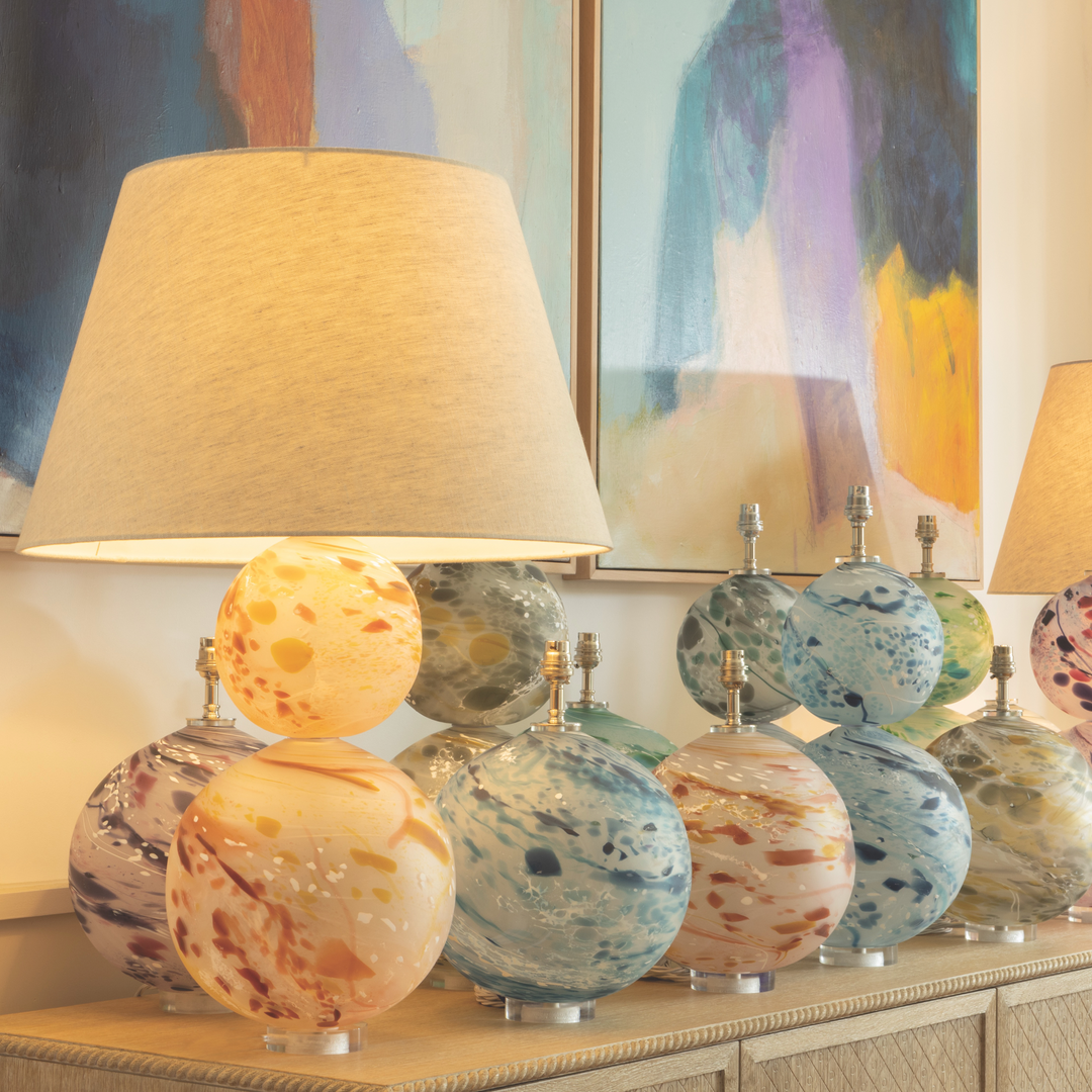 Ariana Crystal Glass Table Lamp - Slate | William Yeoward