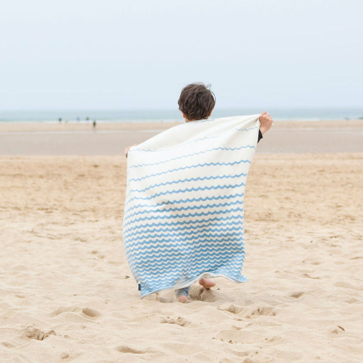 Powder Blue Swell Recycled Cotton Baby Blanket