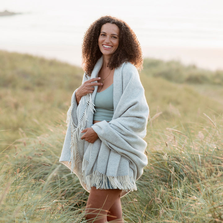 Grey Cashmere Merino Blanket