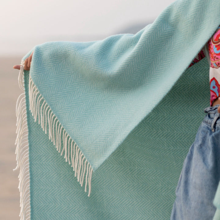 Mint Cashmere Merino Blanket