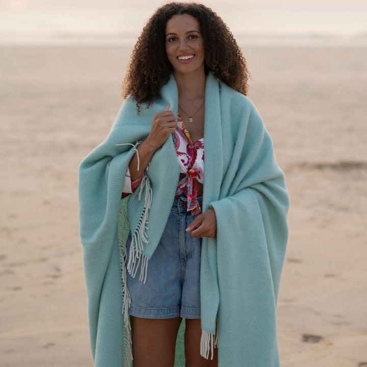 Mint Cashmere Merino Blanket