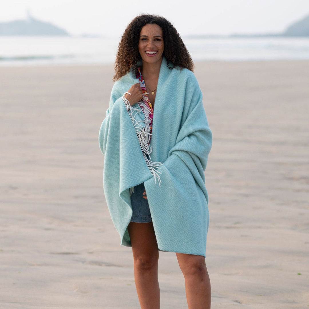Mint Cashmere Merino Blanket