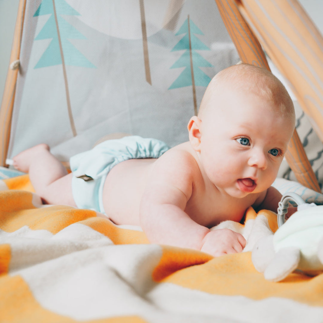 Sunset Stripe Recycled Cotton Baby Blanket