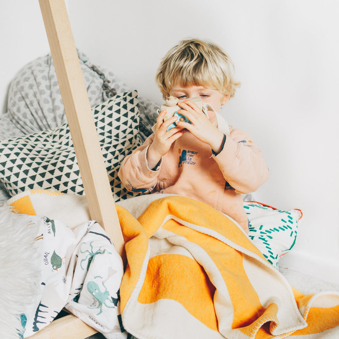 Sunset Stripe Recycled Cotton Baby Blanket