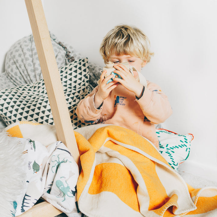 Sunset Stripe Recycled Cotton Baby Blanket