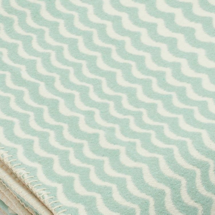 Seafoam Swell Recycled Cotton Baby Blanket