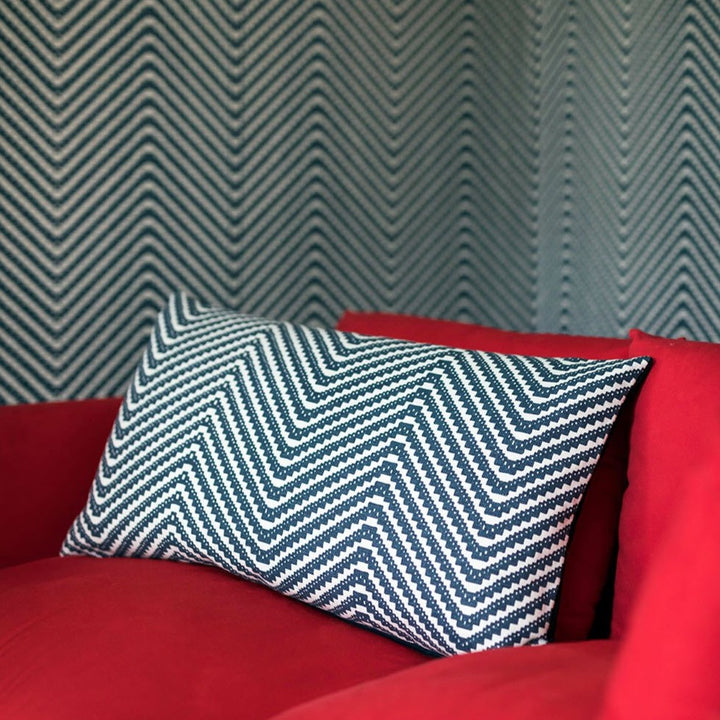 Ink Blue Chevron Cushion