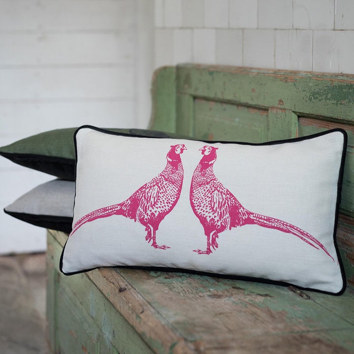 Pheasant Hot Pink Cushion