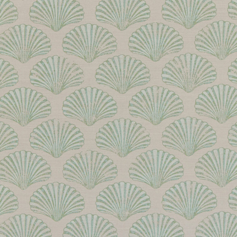 Green Scallop Shell Fabric by Barneby Gates