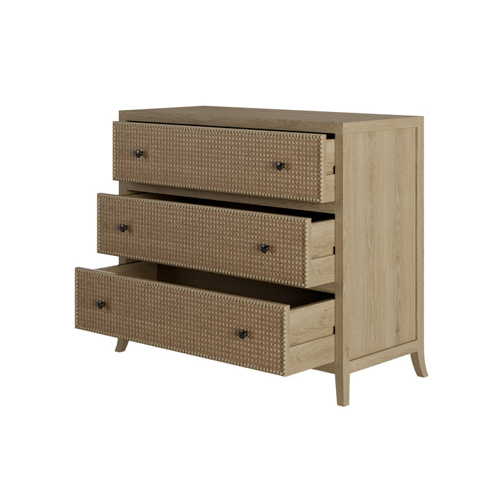 Witley Oak & Rattan Chest of Drawers