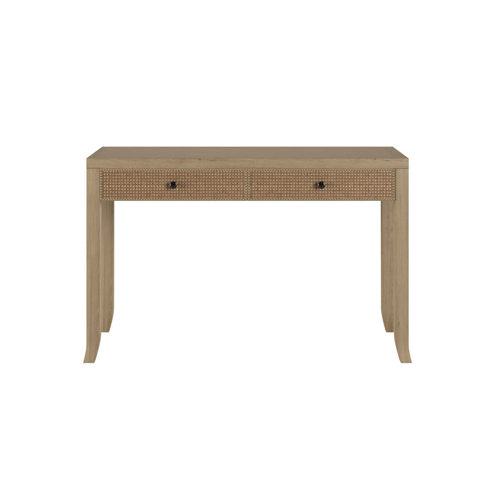 Witley Oak & Rattan Desk