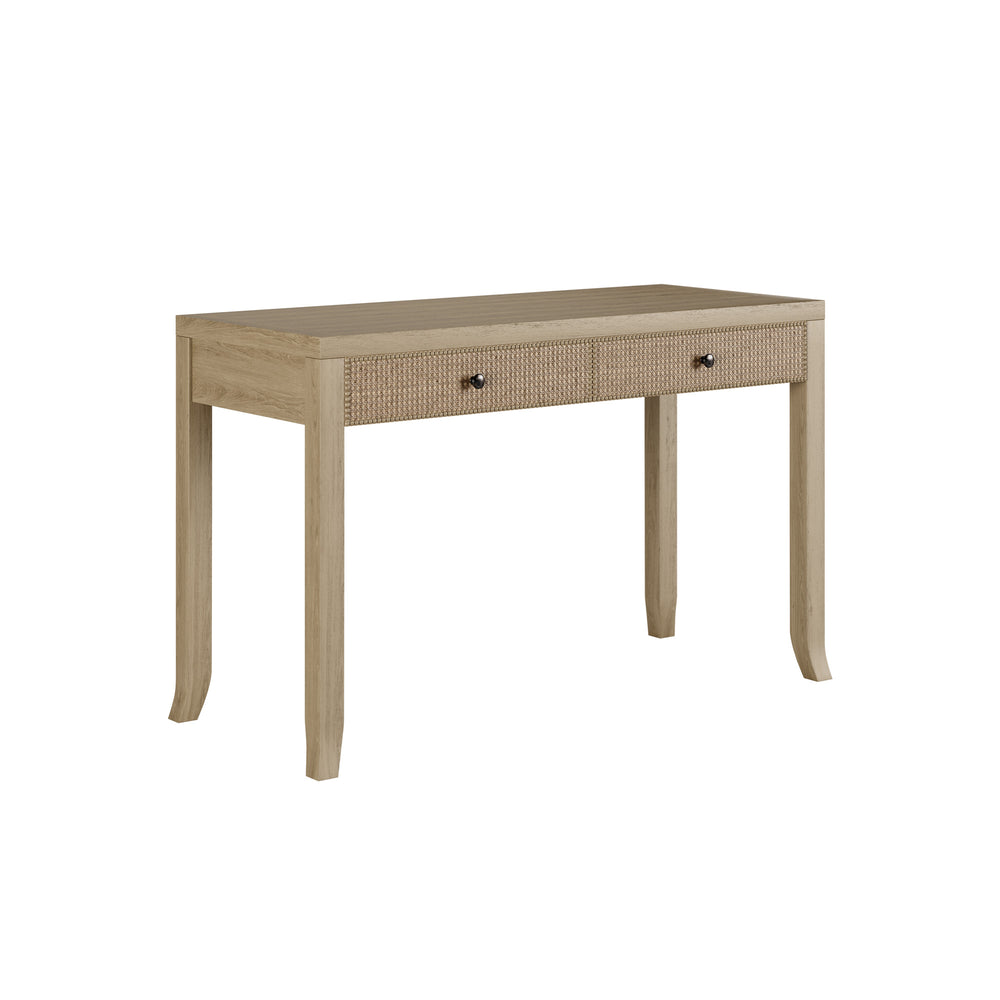 Witley Oak & Rattan Desk