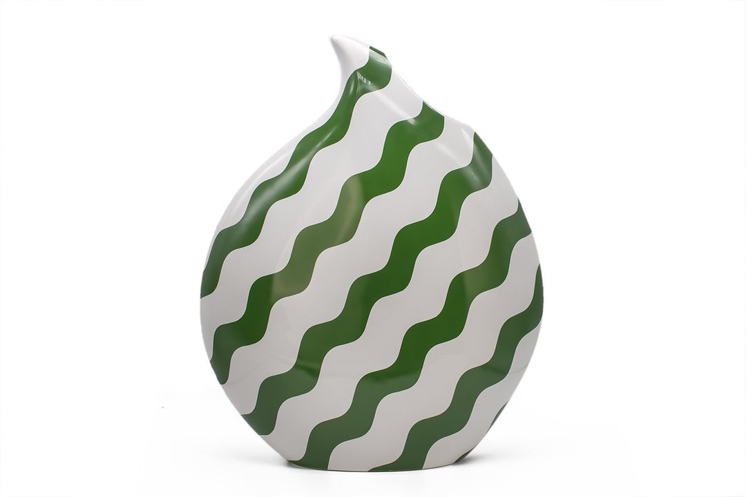 Green Scallop Teardrop Vase