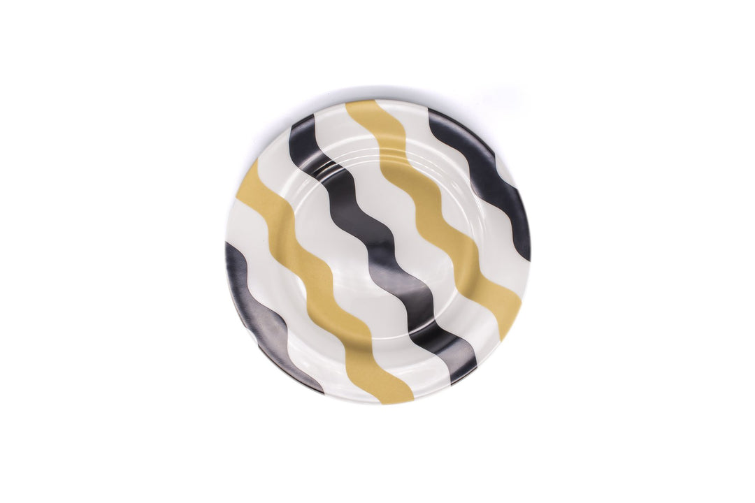 Black & Gold Scallop Side Plate - Pair