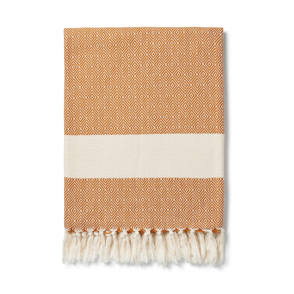 Damla Organic Cotton Throw | Tan
